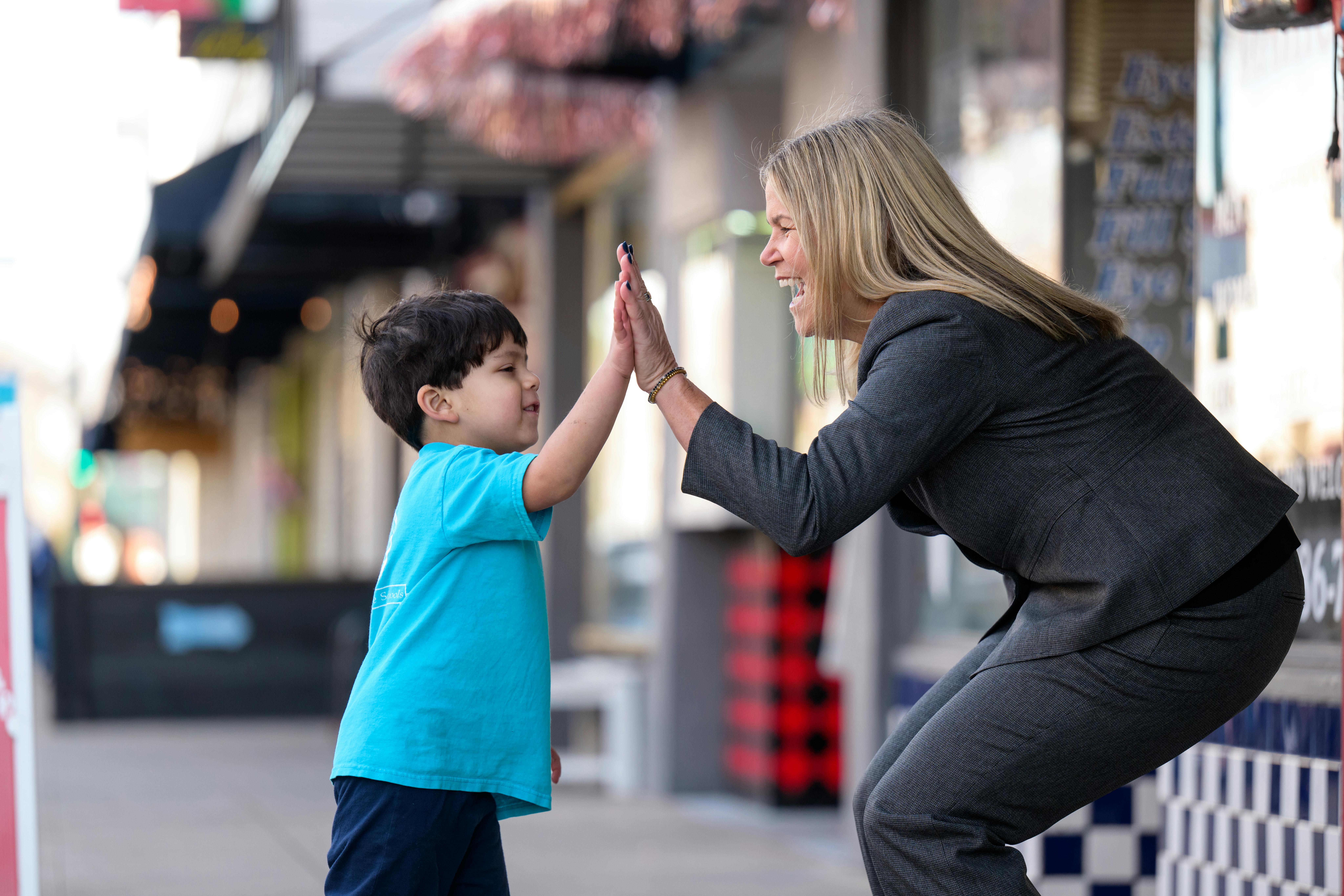 Anne Carpenter high five