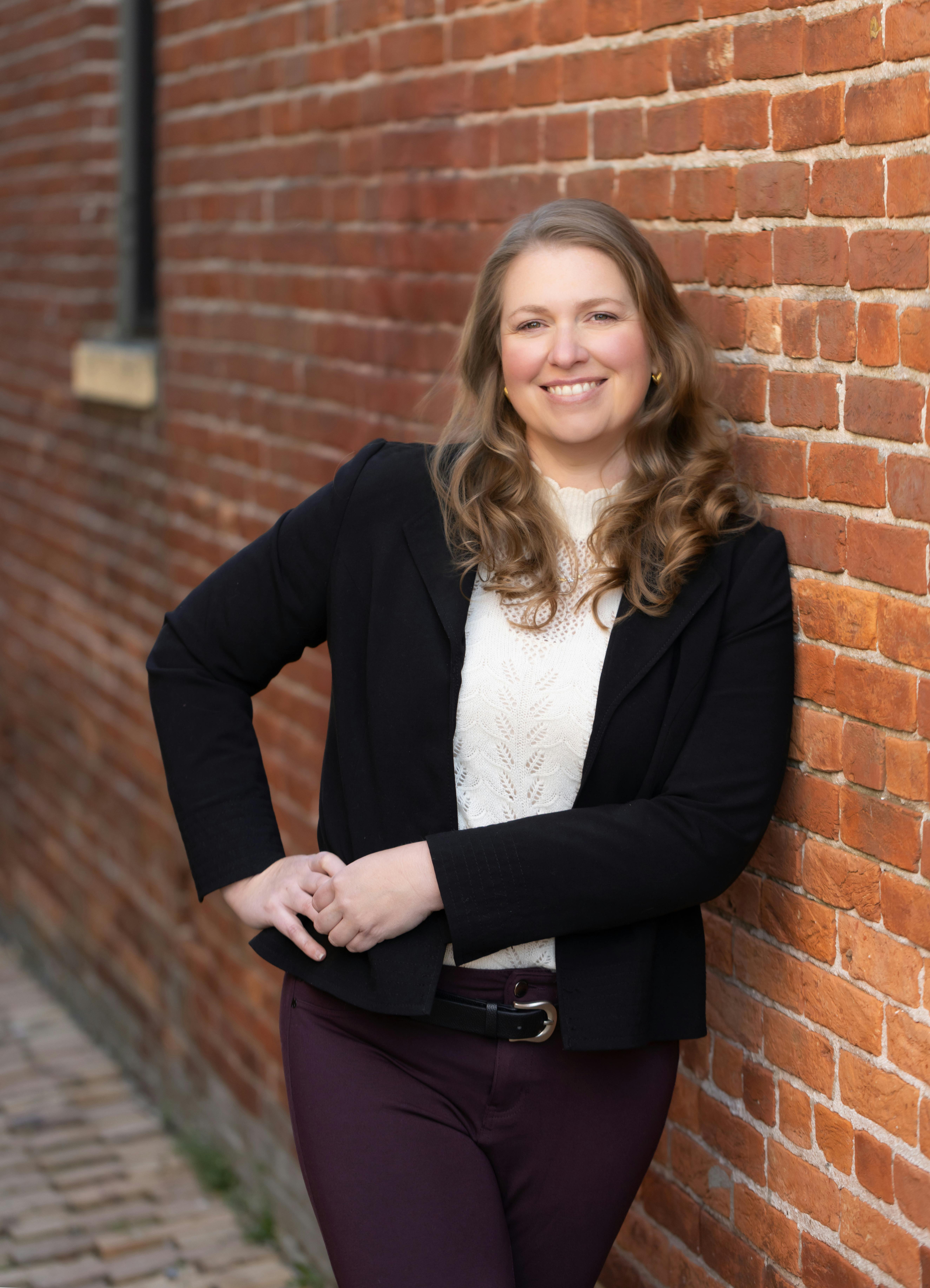 Katie Clendaniel standing in downtown Cambridge