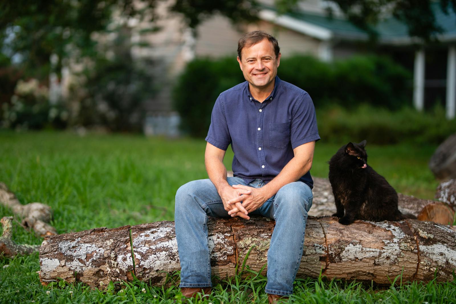 Tom with cat