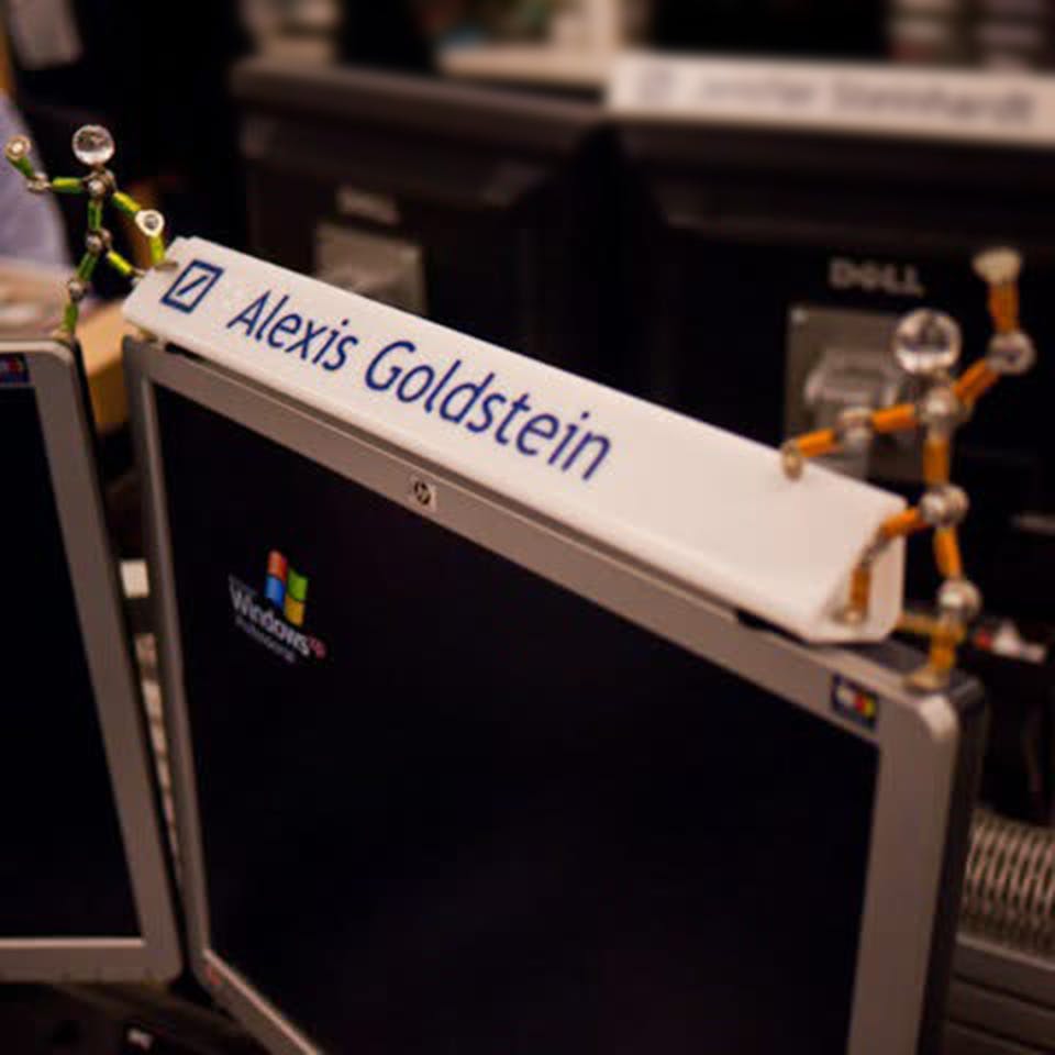 Alexis' workstation on wall street.