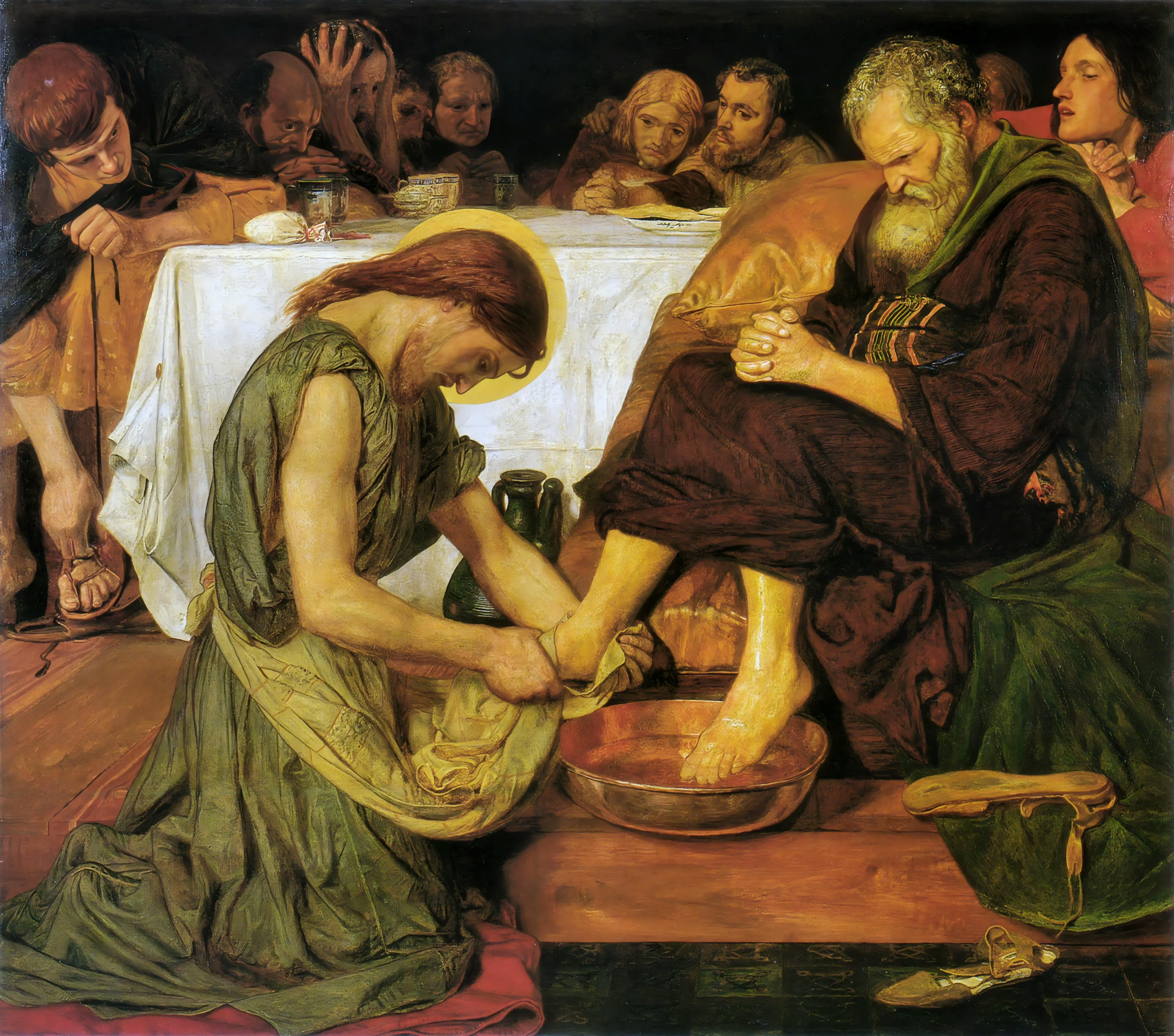 “Washing of the Feet,” by Duccio di Buoninsegna, public domain, via Wikimedia Commons.