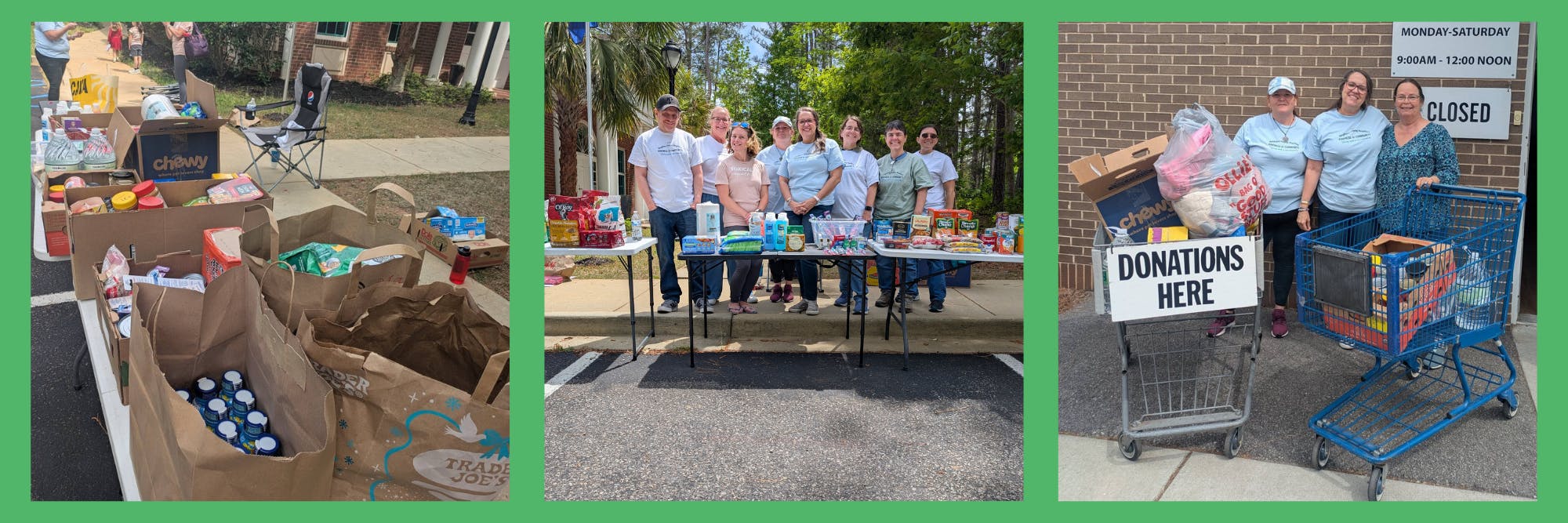 Collage of images from the food drive