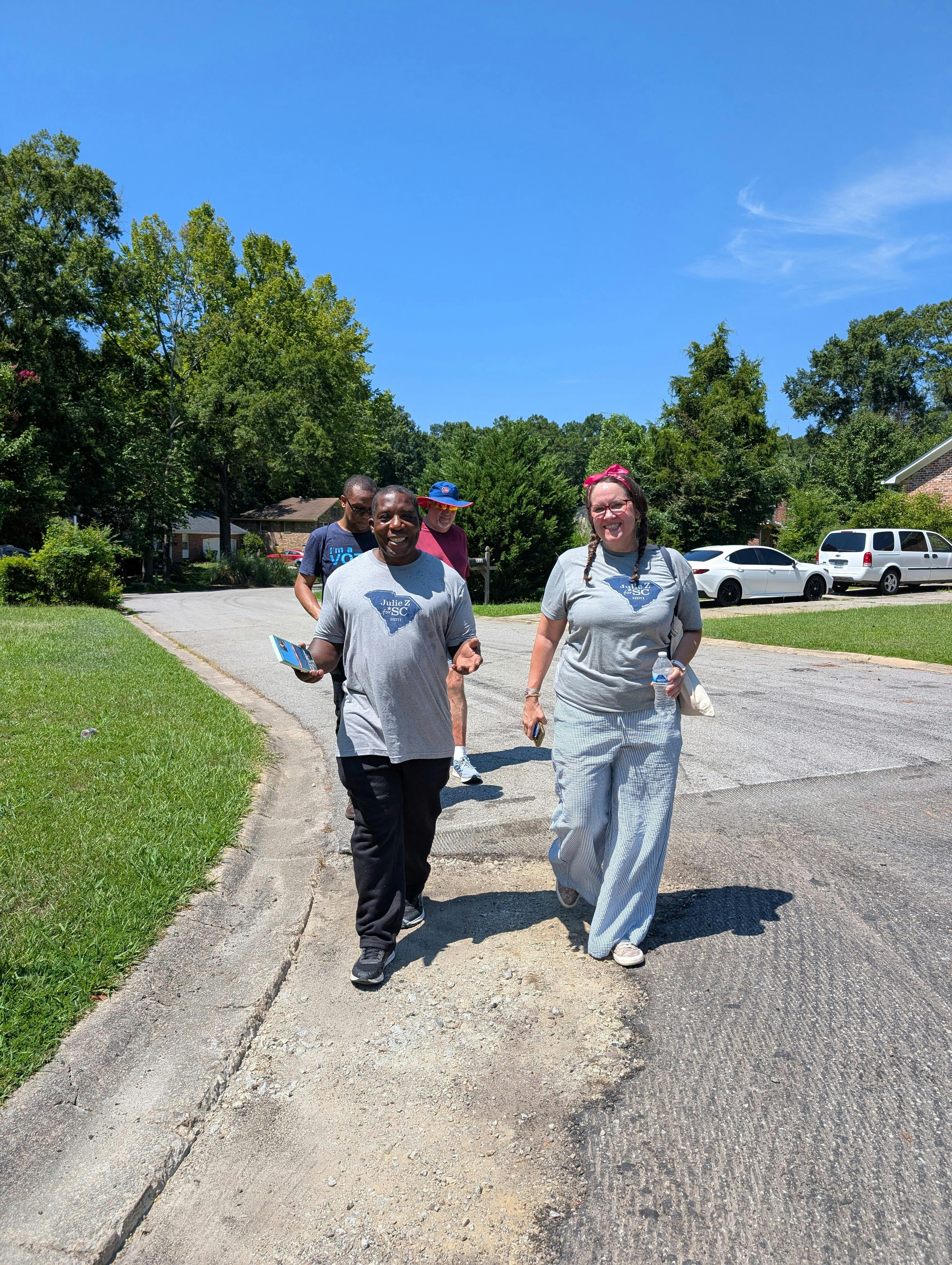 Canvassers walking
