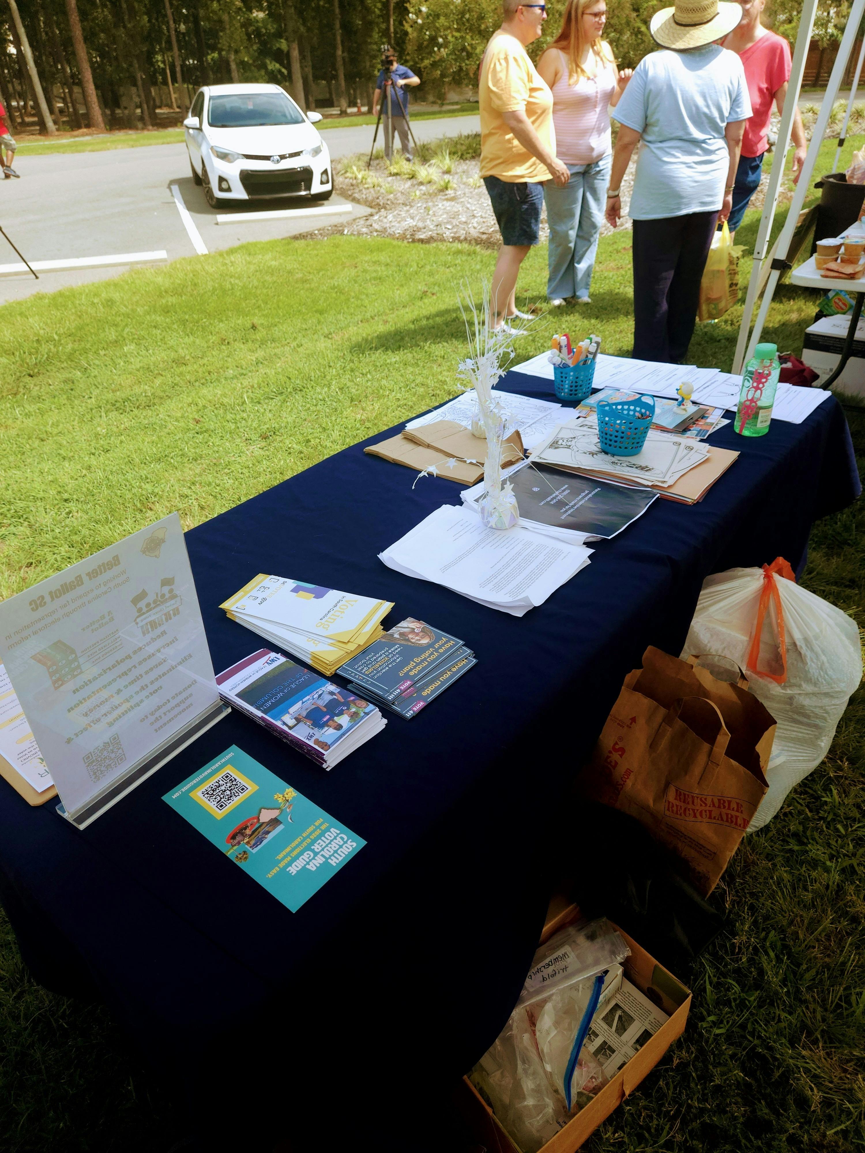 voter registration and information table