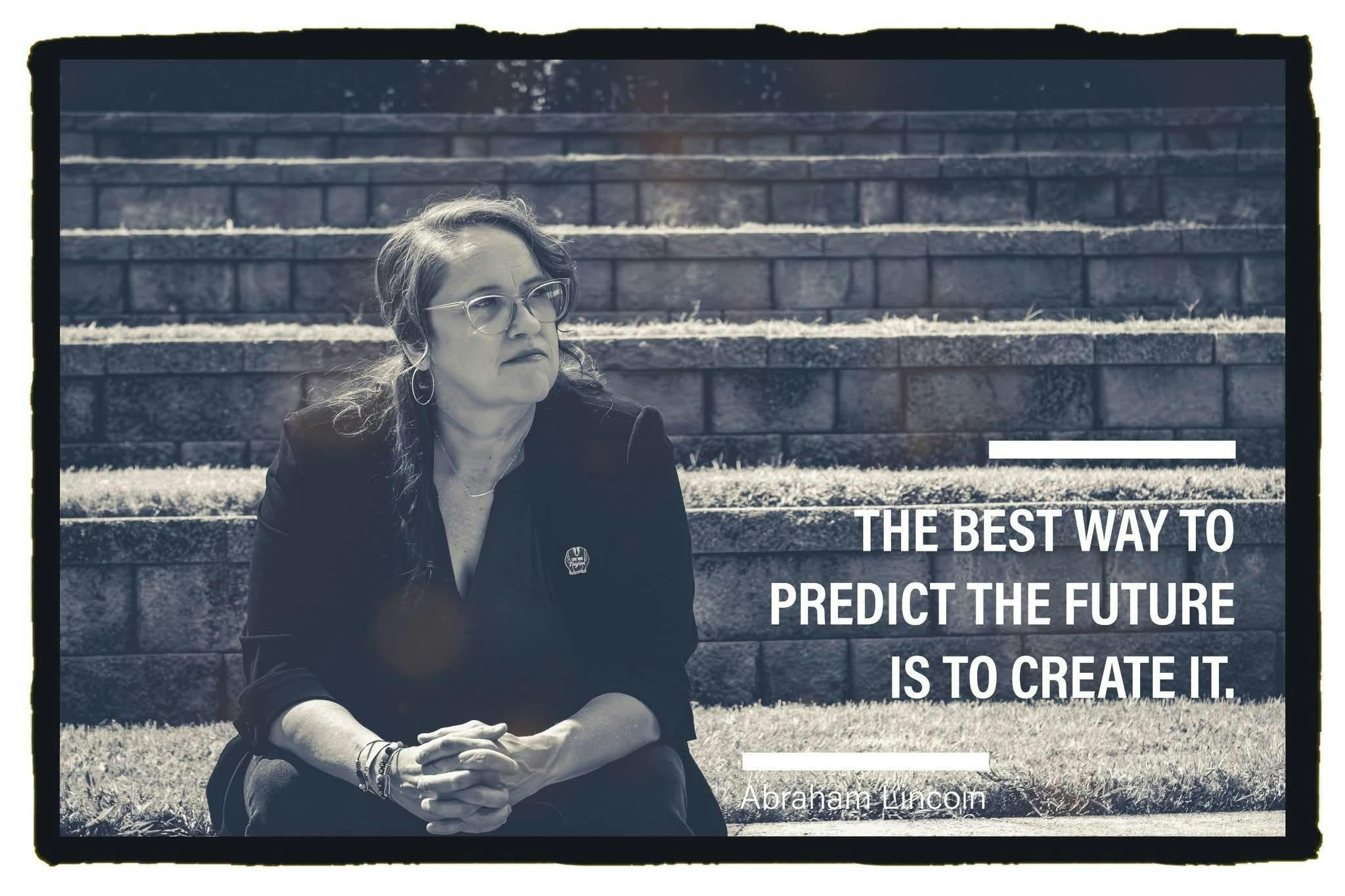 Julie at State House wit Quote by Abraham Lincoln