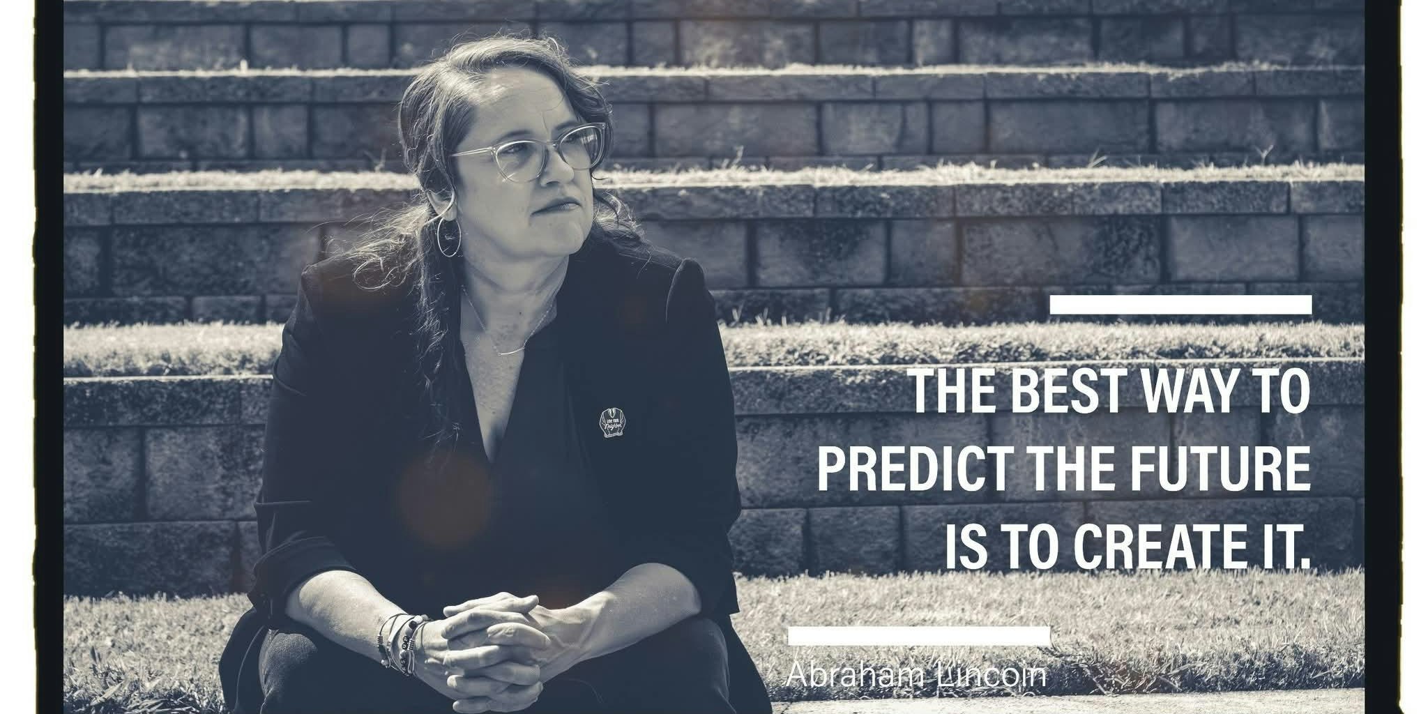 Julie at State House wit Quote by Abraham Lincoln