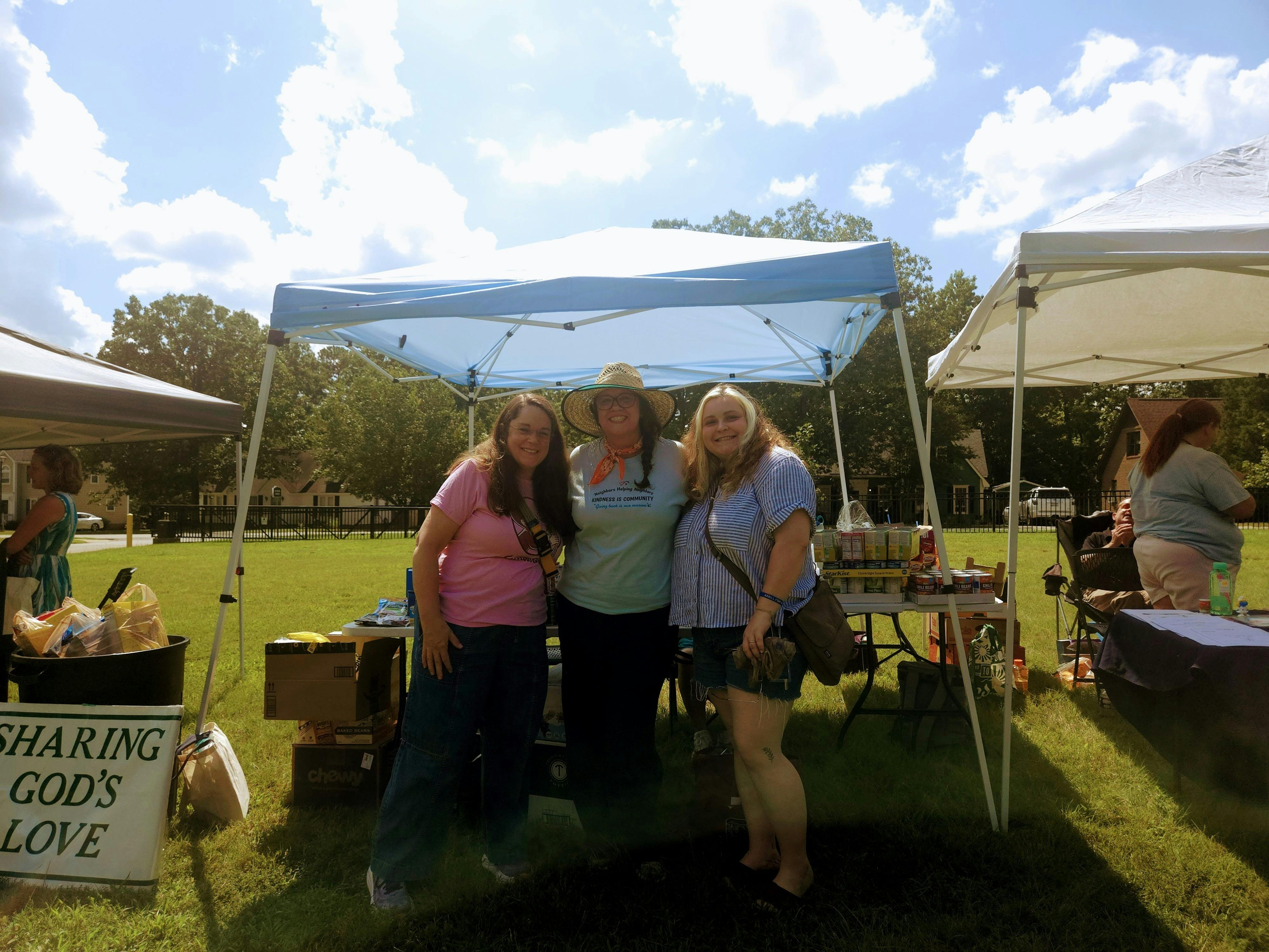 Julie and volunteers