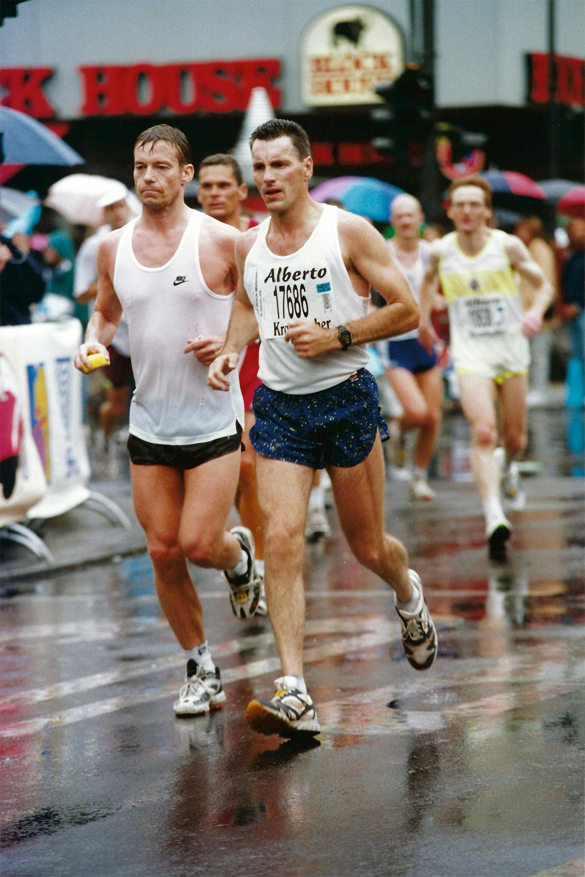 Dr Pete running the 1998 Berlin Marathon
