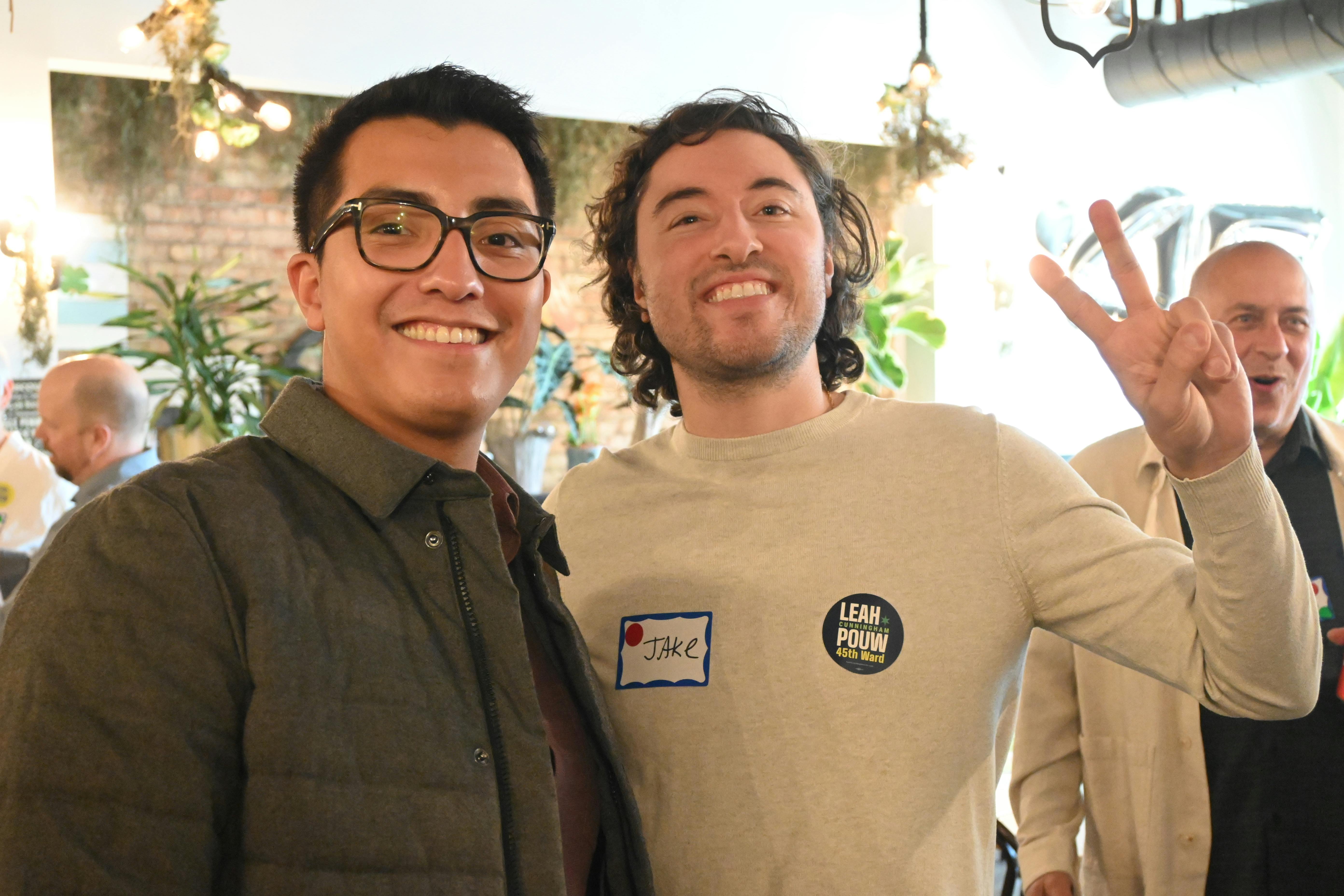 Young men at launch party