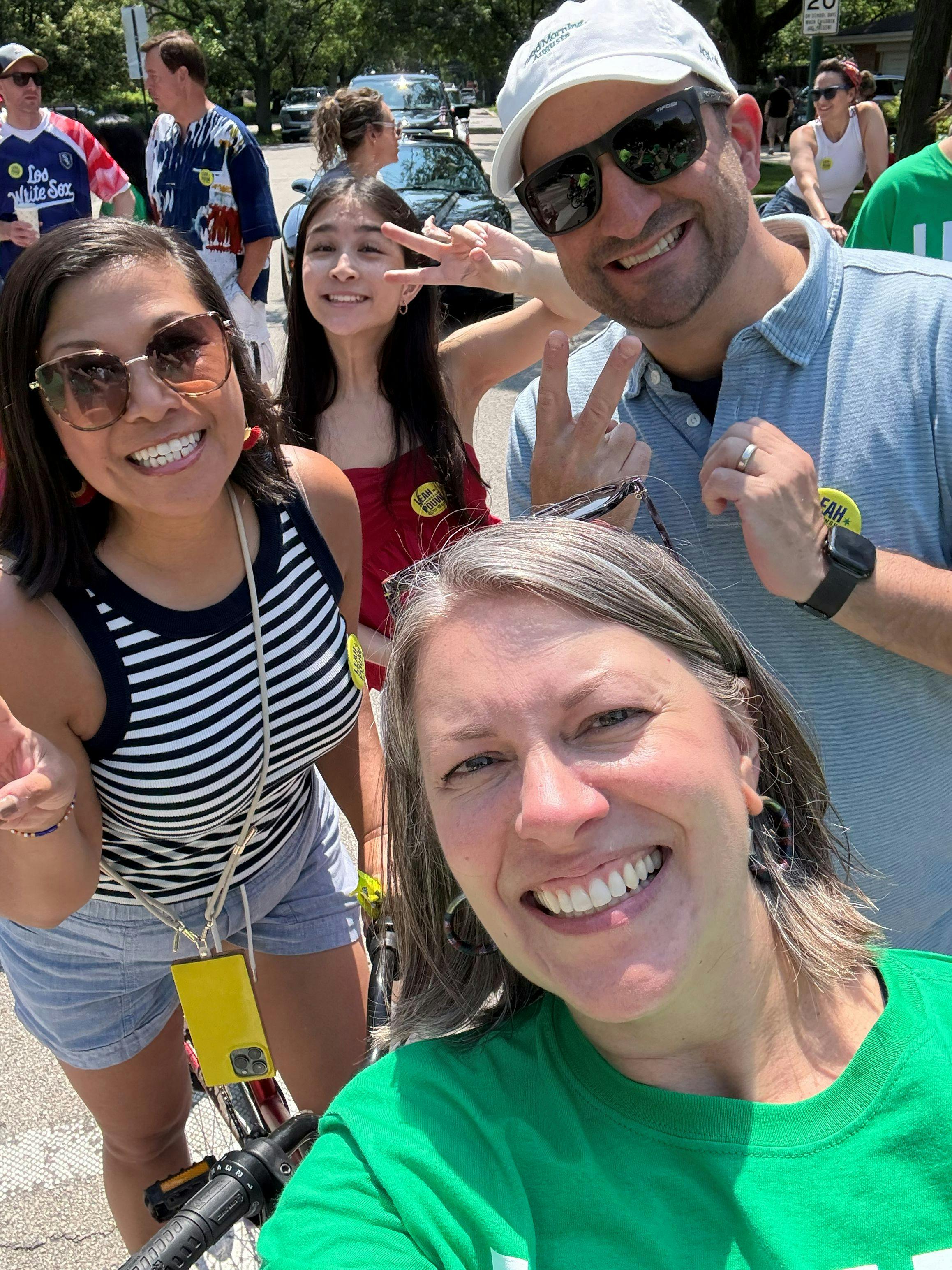 Candidate and friends
