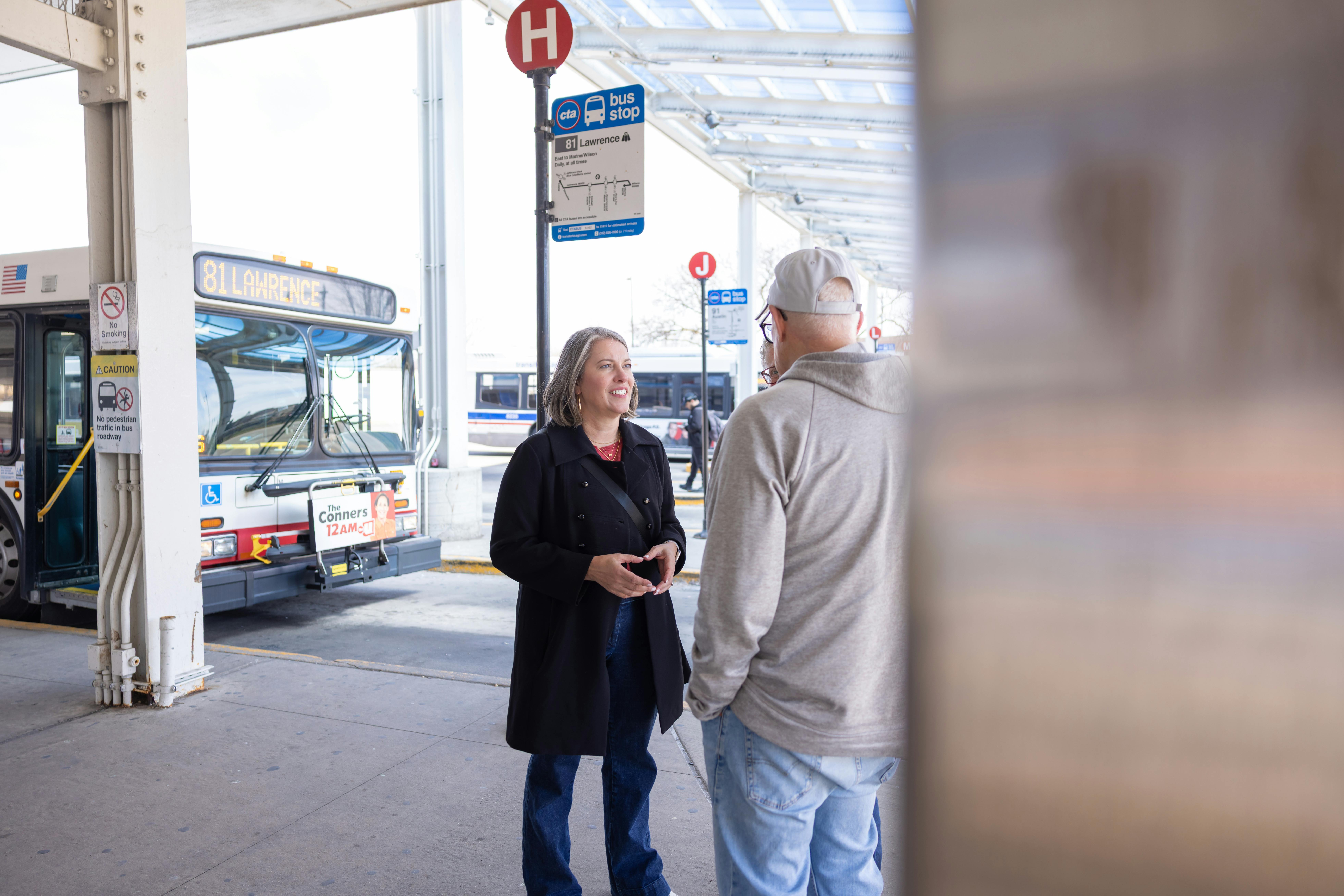 Candidate talking to a man