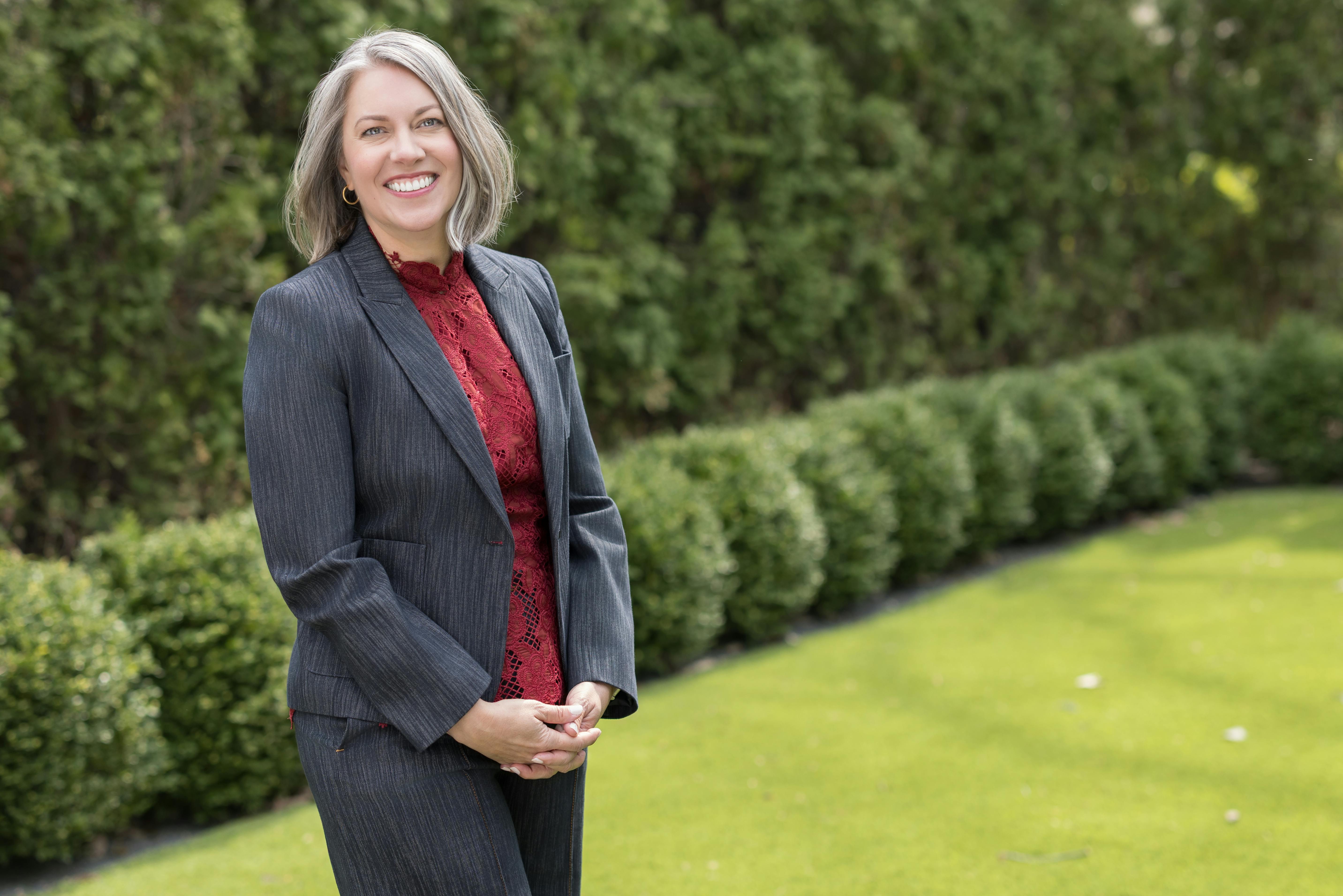 Portrait of candidate smiling