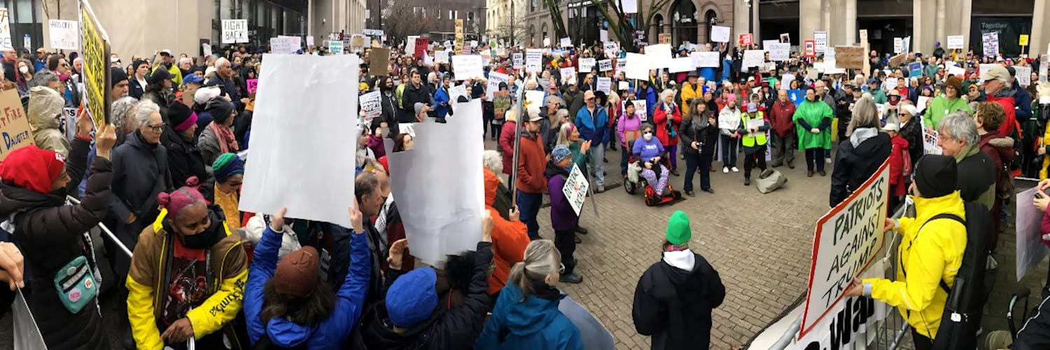 Hands Off protest on the Commons