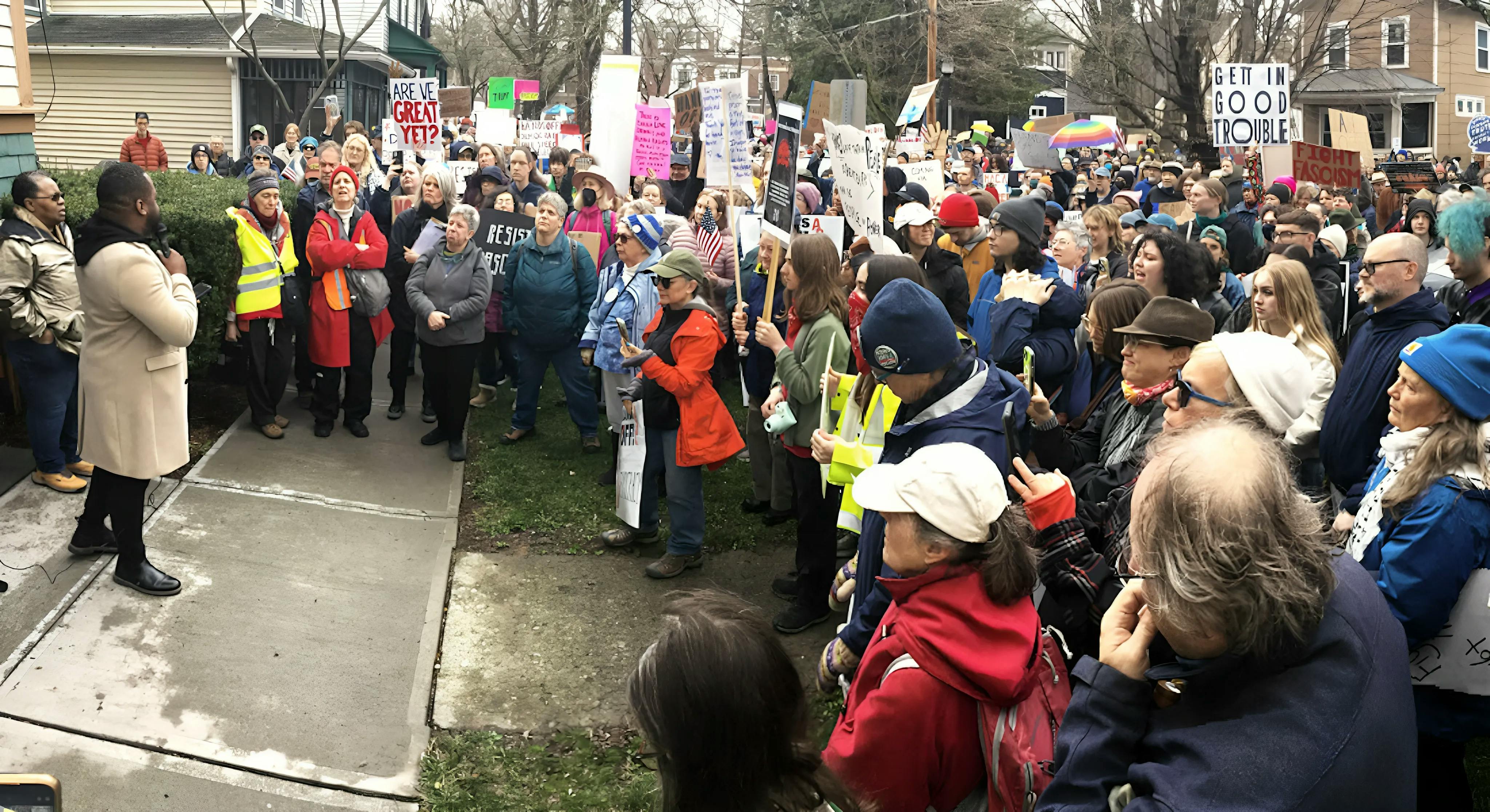 Hands Off protest in Ithaca