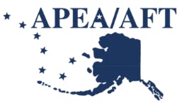 APEA/AFT Logo. Drawing of the state of Alaska