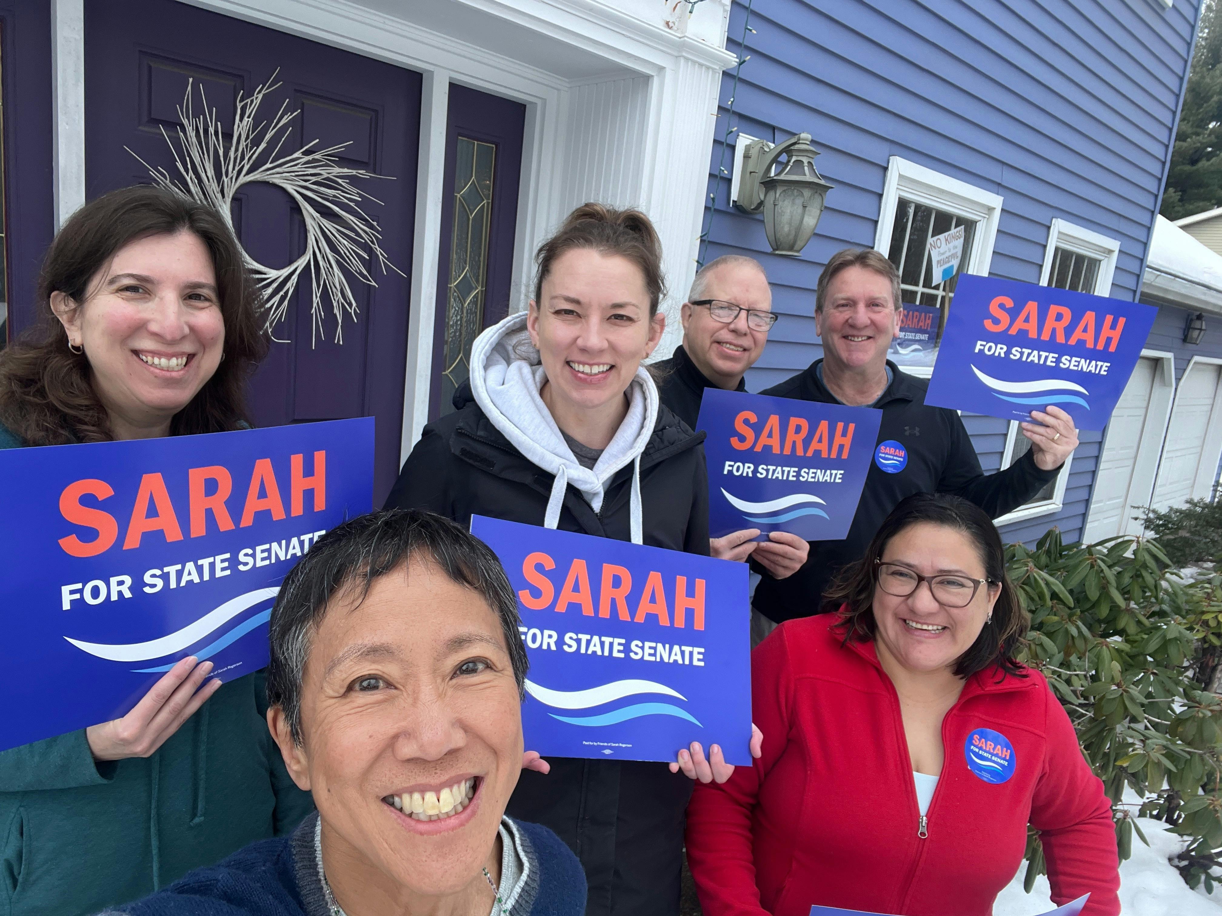 Volunteers and supporters Sarah Rogerson's campaign