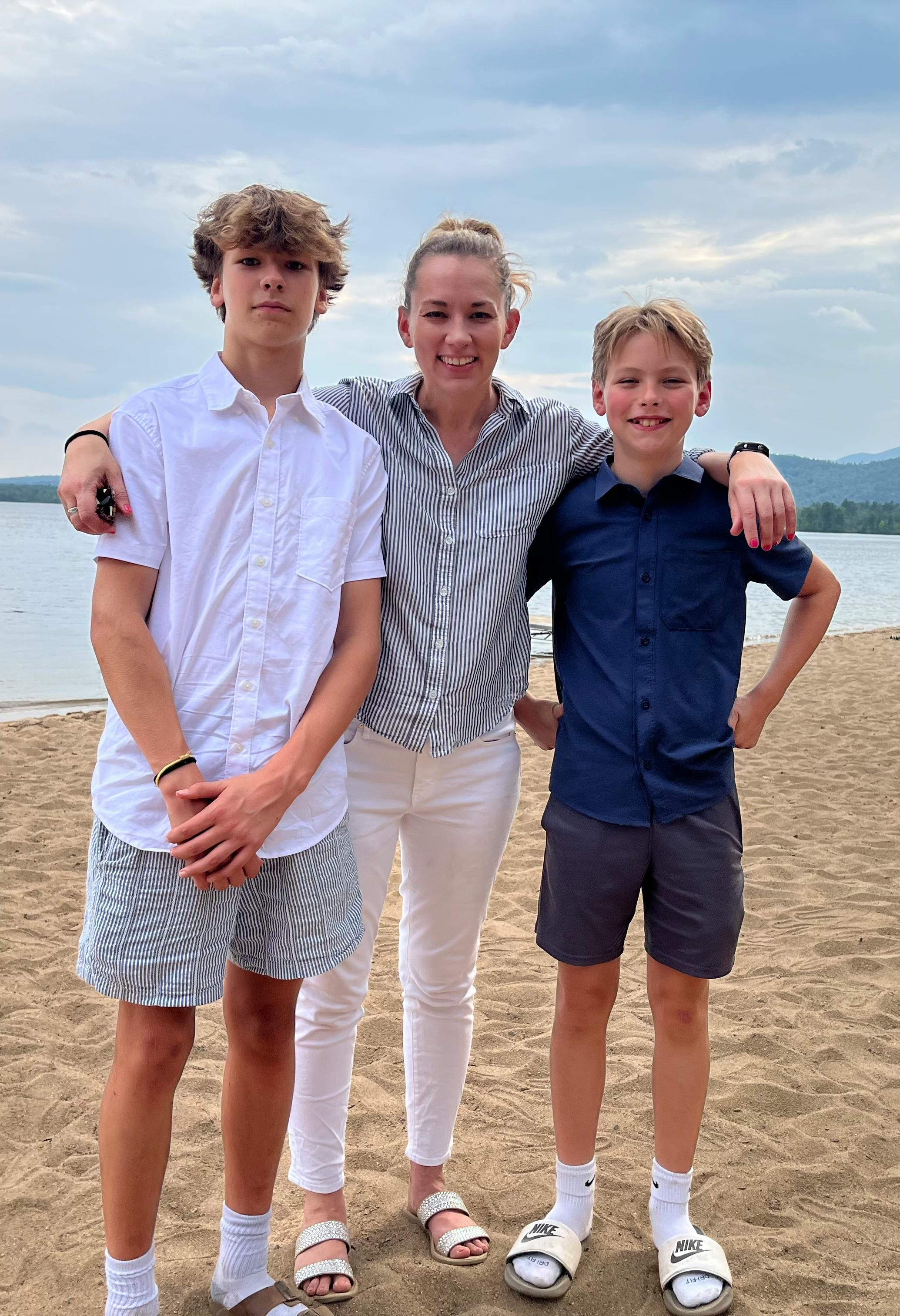 Sarah Rogerson with her sons