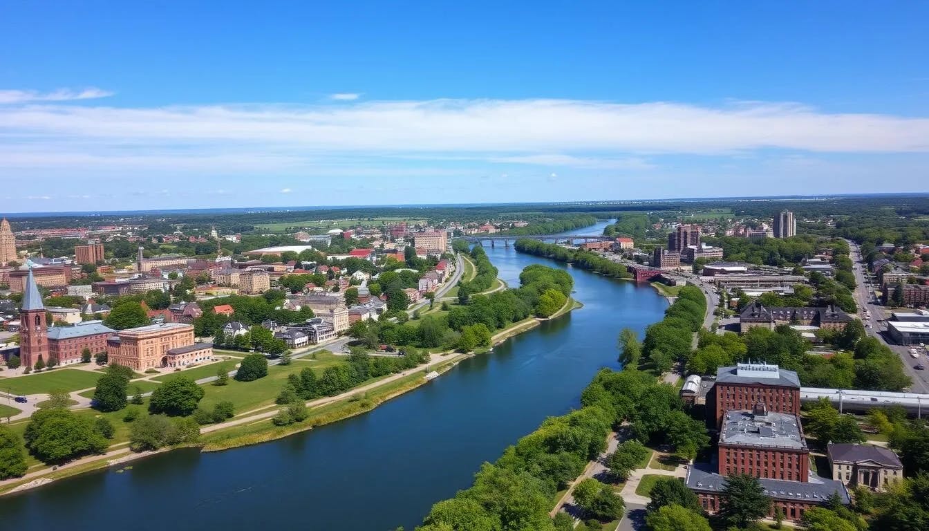 aerial shot Schenectady