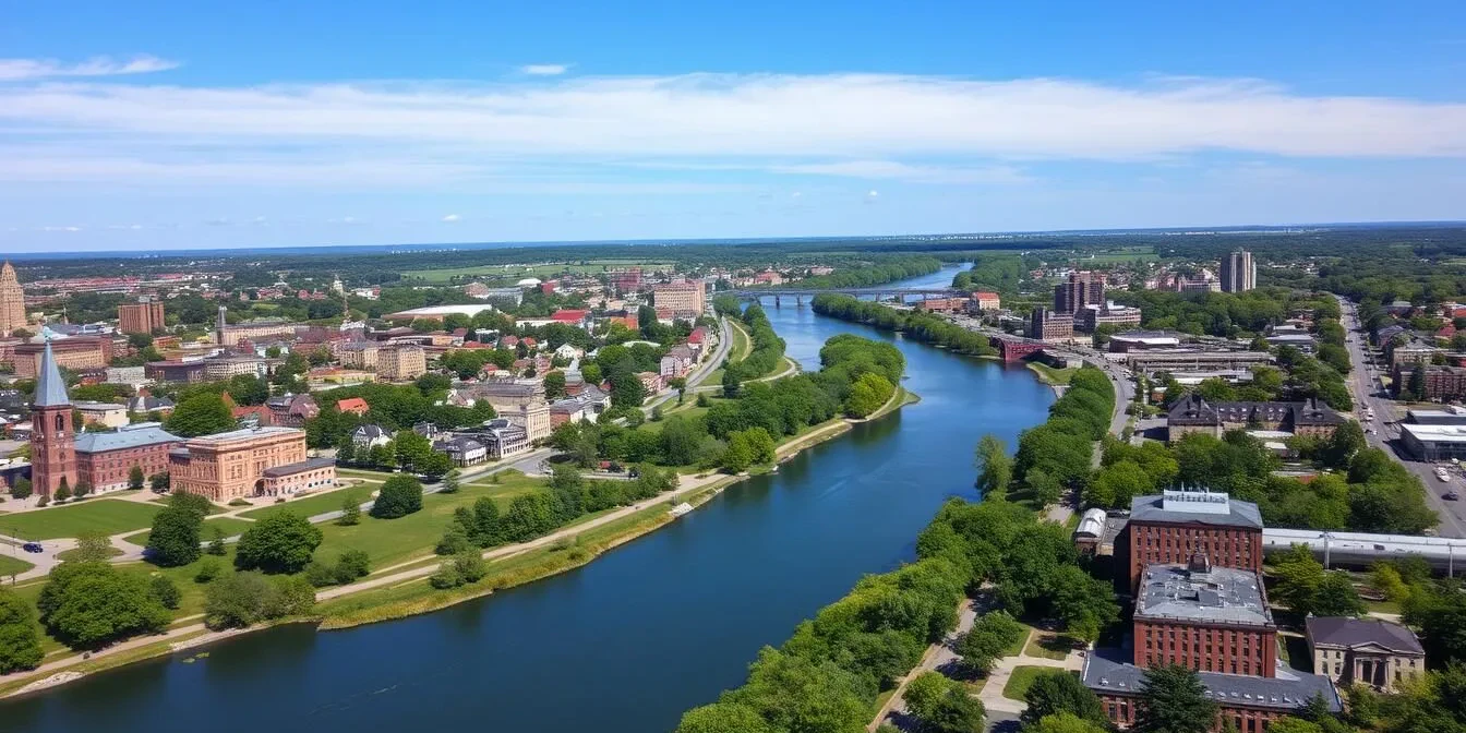 aerial shot Schenectady