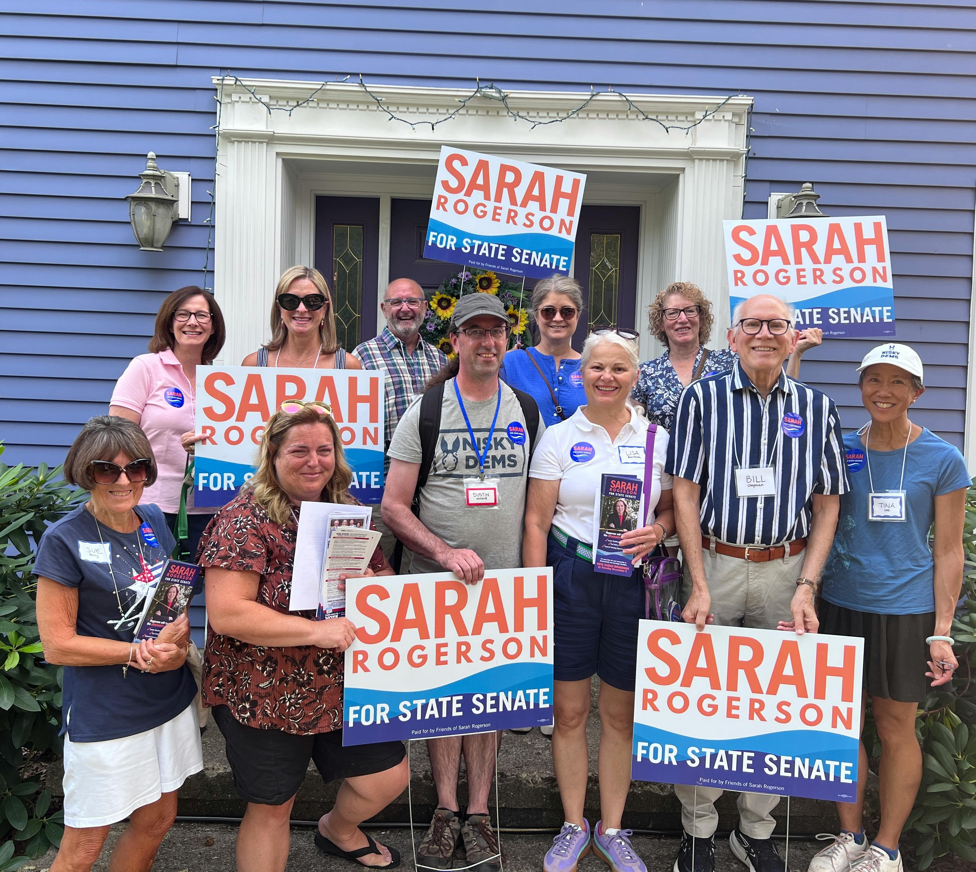 Volunteers and supporters Sarah Rogerson's campaign